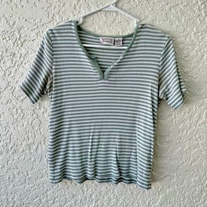 Green striped T-shirt